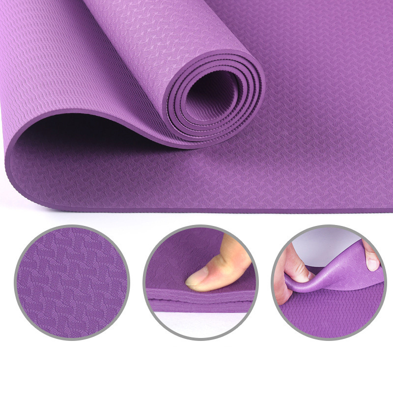 Thảm Tập Yoga, GYM 2 Lớp Định Tuyến TPE Chống Trượt Cao Cấp 6mm