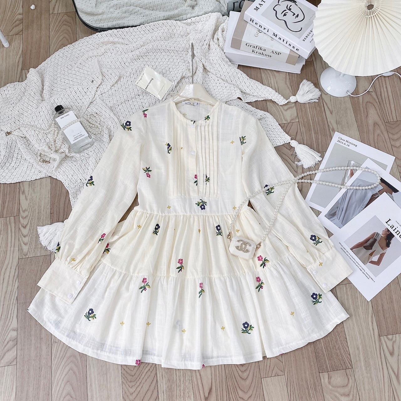 Đầm babydoll hoa nhí tầng ulzzang hàn quốc