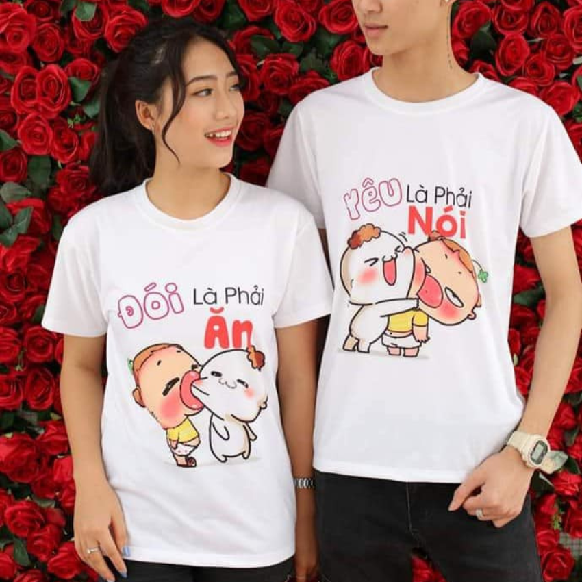 Áo Đôi Nam Nữ TT09, Áo Đôi Phông Rộng In Yêu Thì Phải Nói ý Nghĩa