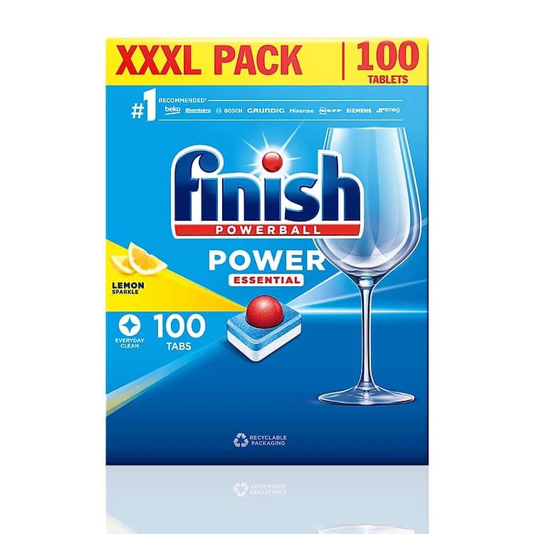 Viên rửa bát Finish Power Essential 100 Viên (Hương Chanh) - 6 chức năng