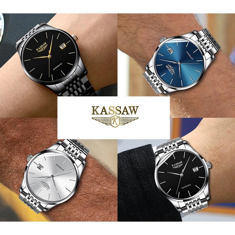 Đồng hồ nam chính hãng KASSAW K856-5 chống nước,chống xước,kính sapphire,Đồng hồ cơ ,dây kim loại thép không gỉ 316L,hàng mới 100%