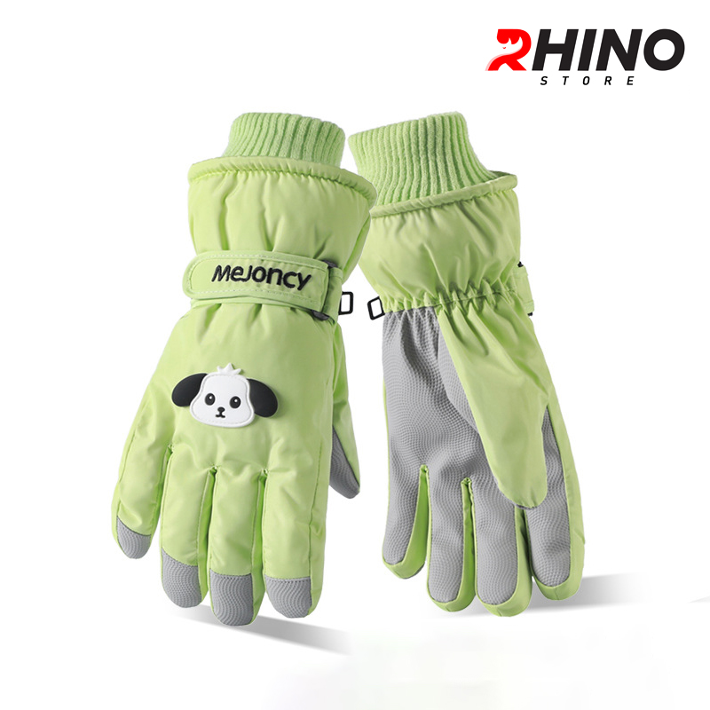 Găng tay, bao tay Nữ mùa đông lót lông cừu Rhino G907 giữ ấm, chống gió logo cute