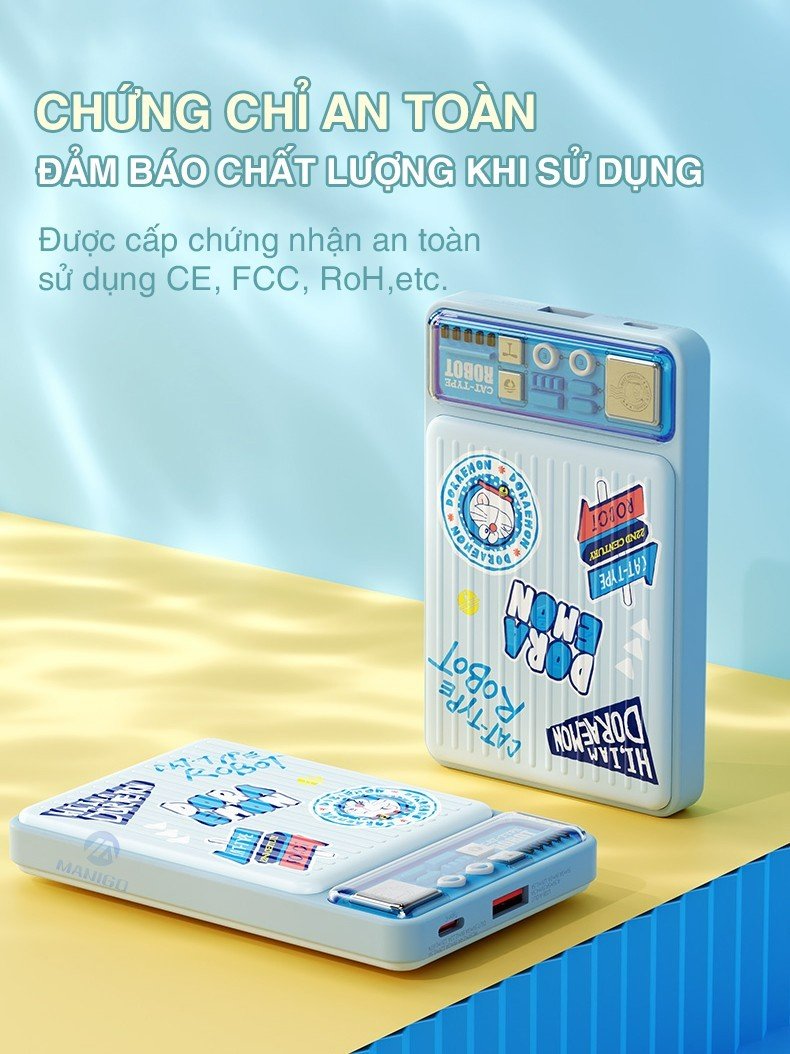 Pin sạc dự phòng Doraemon Rockspace P90 sạc nhanh PD 20w 10000mAh Hàng chính hãng BH 12 tháng