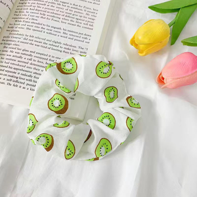 Dây Cột Tóc Scrunchies, Dây Buộc Tóc Vải Hình Hoa Quả 4 Mùa Ngọt Ngào SC13