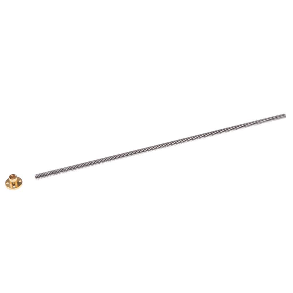 T8 8mm Dia Threaded Screw Rod+Screw Nut For 3D Printer Stepper Motor