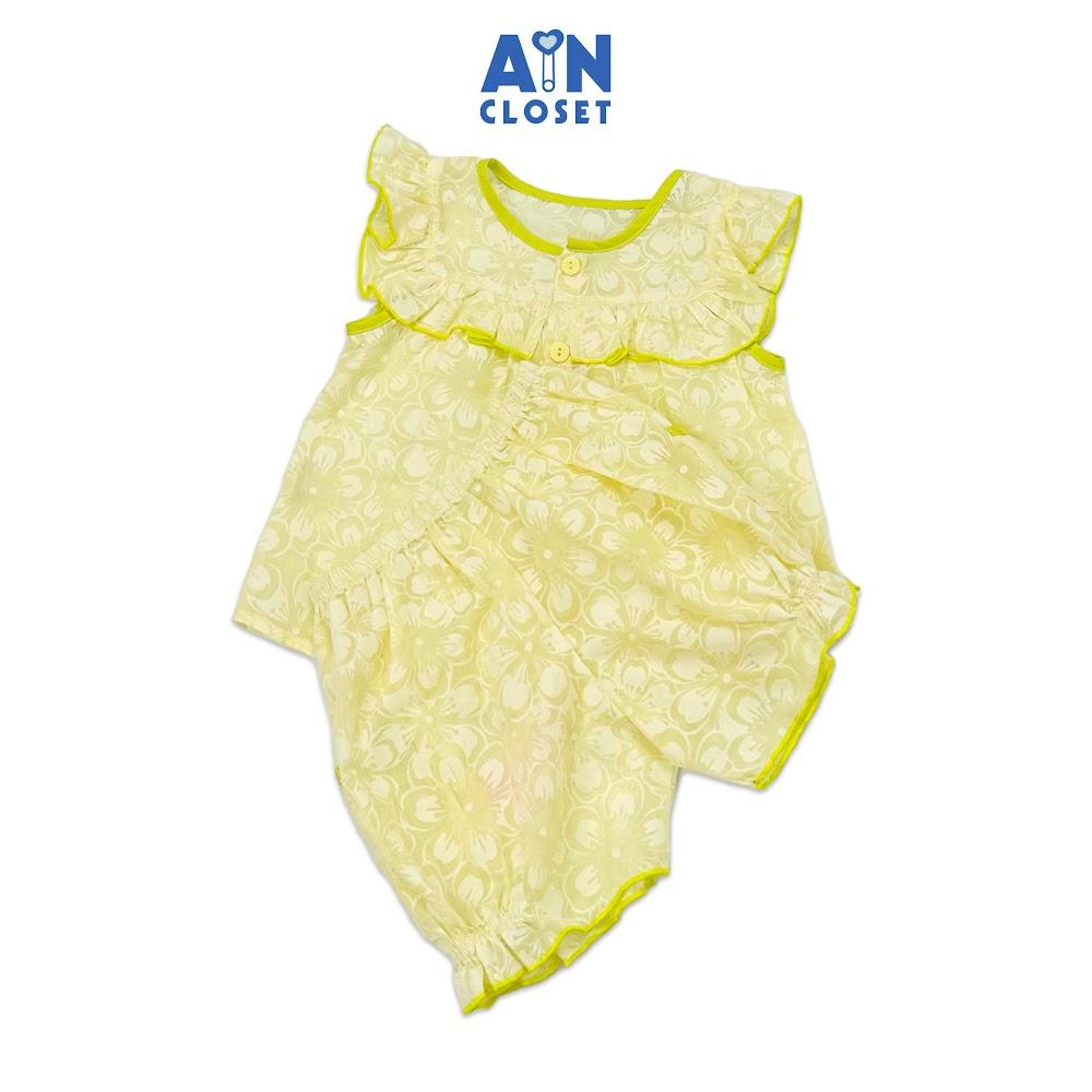 Bộ quần áo ngắn bé gái họa tiết hoa Mai Vàng Cốm cotton - AICDBGNZQCCU - AIN Closet