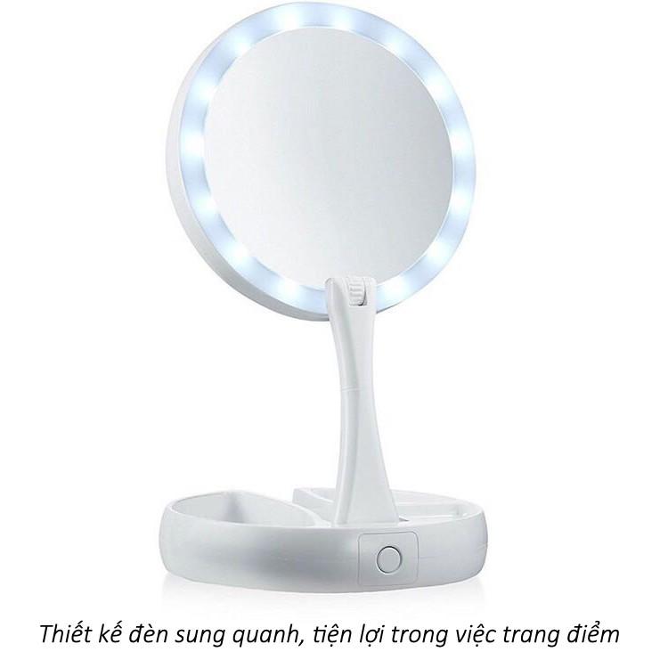 Gương trang điểm có đèn led CẢM ỨNG KUTE