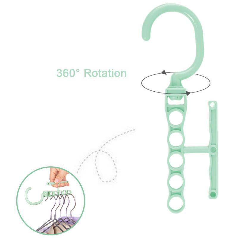Rotating Five-hole Clothes Rack Clothes Hanger Organizer Fixed Holder Storage Racks Buckle Hanger Anti-Slip Home Closet Organize