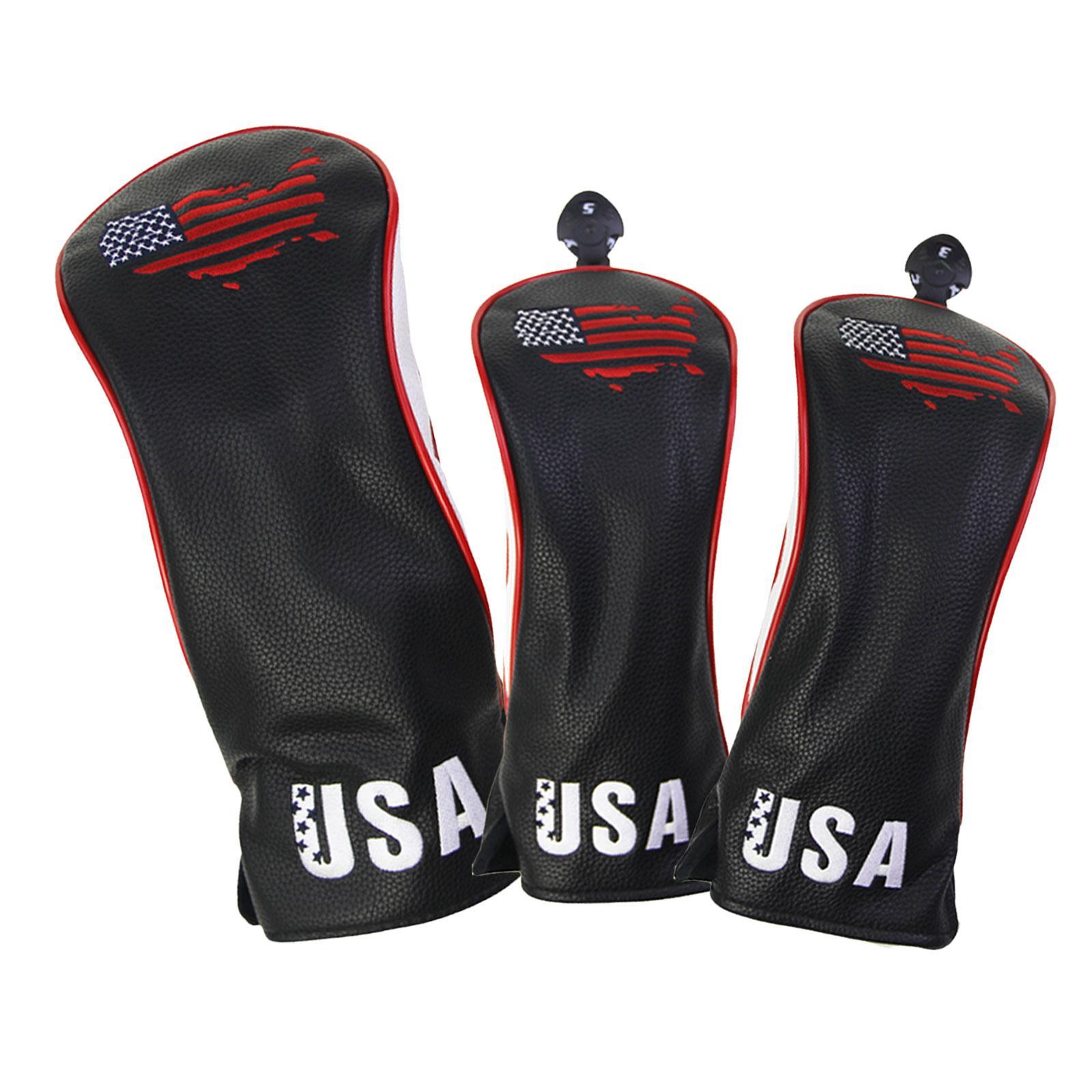 3x Golf Wood Headcover 3 5 Driver Head Cover Protector with No. Tag