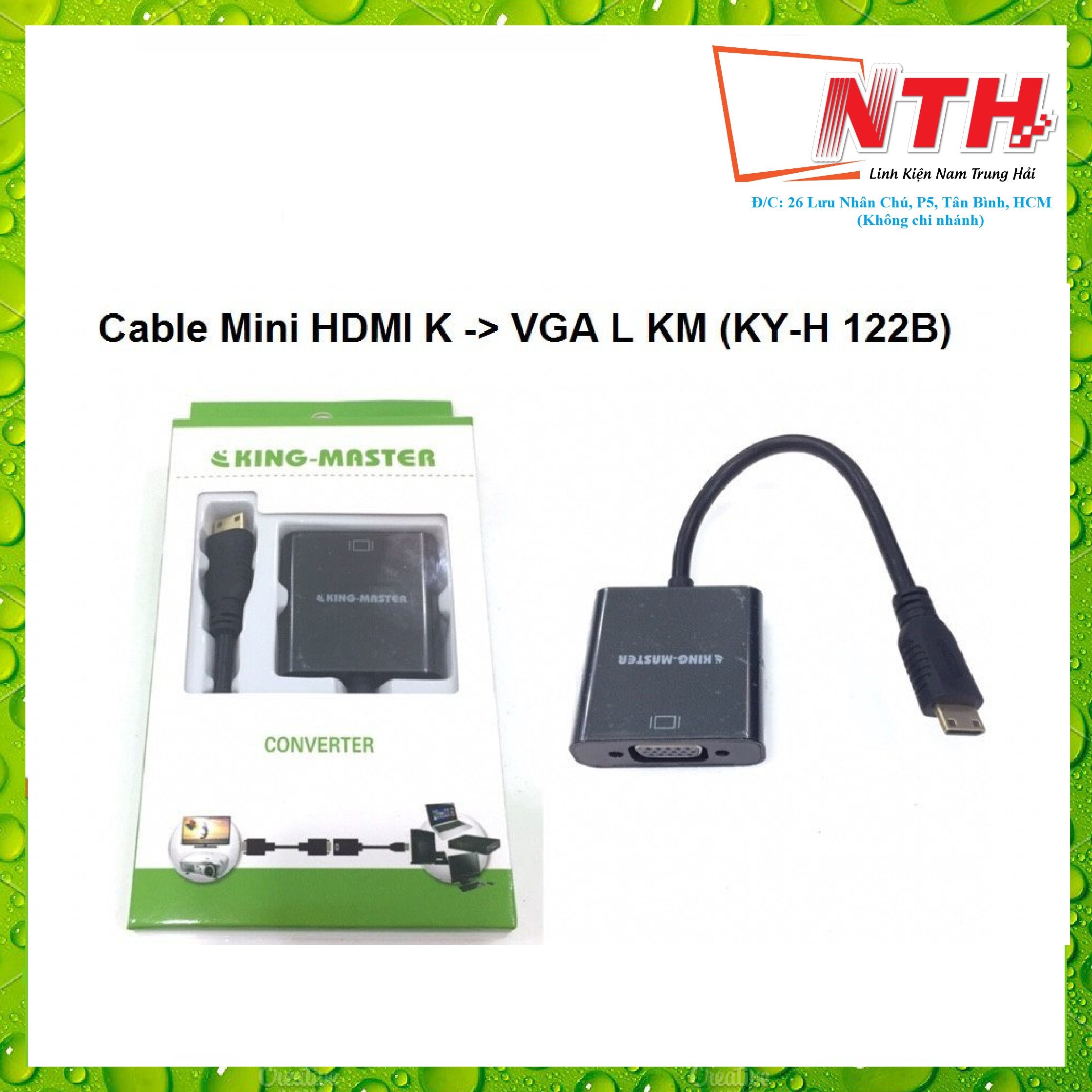 Cáp Mini HDMI K ra VGA L KM (KY-H 122B)