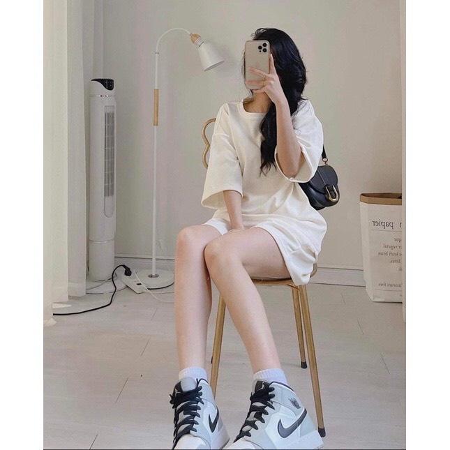 Bộ quần áo thun cộc tay ulzzang tổ ong Set Áo Phông Quần Đùi Dáng Rộng 5 Màu