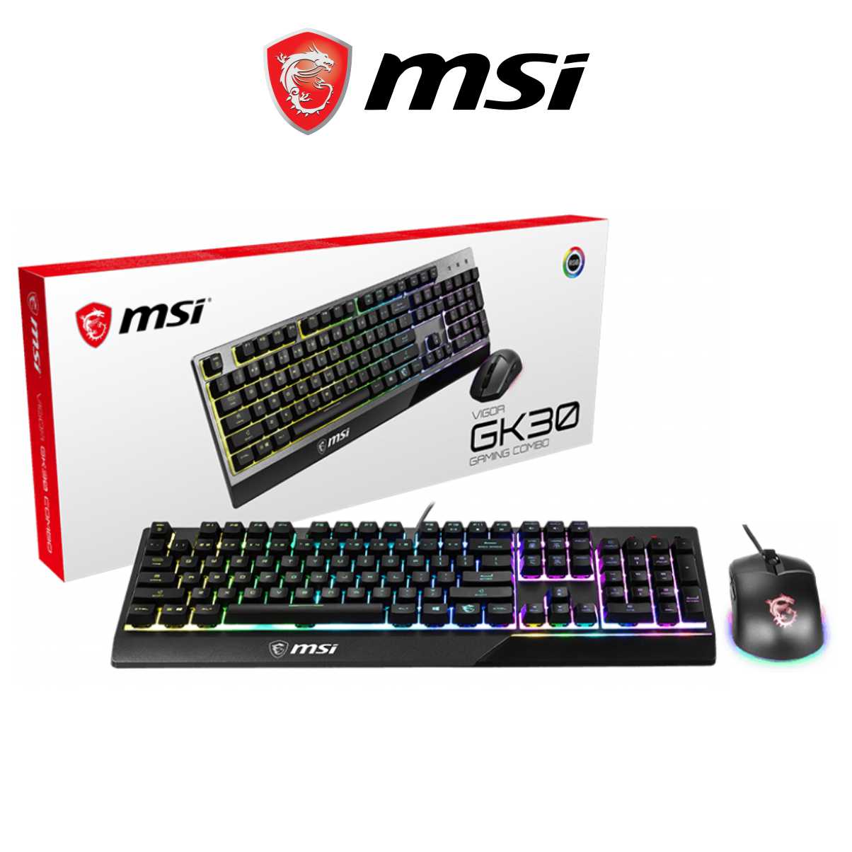 Bộ Bàn Phím Giả Cơ Và Chuột Gaming MSI Vigor GK30 US - Hàng Chính Hãng