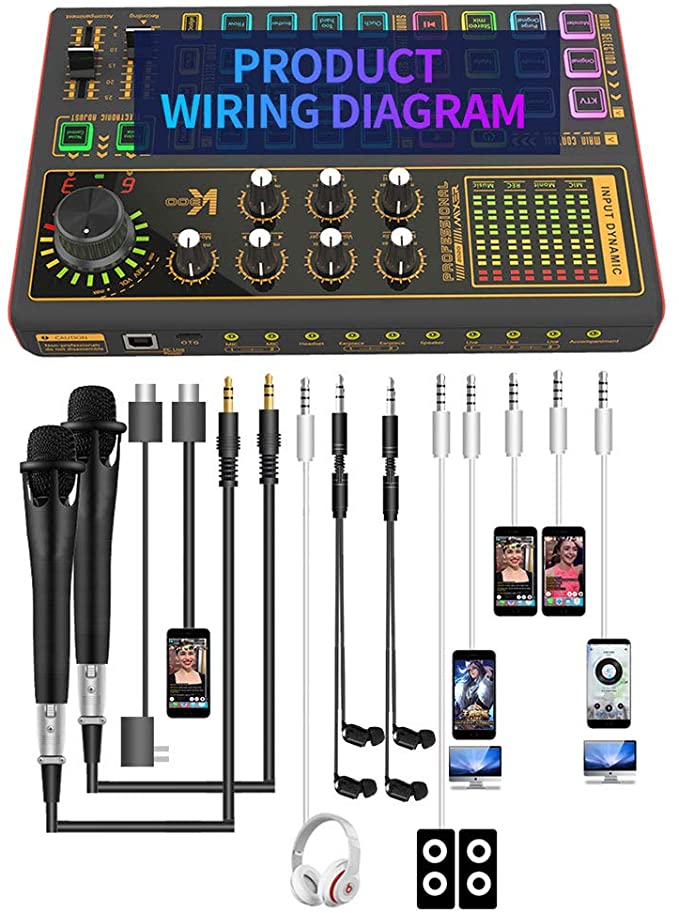 Soundcard K300 – Chuyên thu âm, livestream, karaoke online – Livestream được 3 điện thoại cùng lúc – Đầy đủ chức năng auto tune, đổi giọng, hiệu ứng khán giả - Điều chỉnh bass treble echo, giảm tiếng ồn – Kết nối bluetooth – Hàng chính hãng