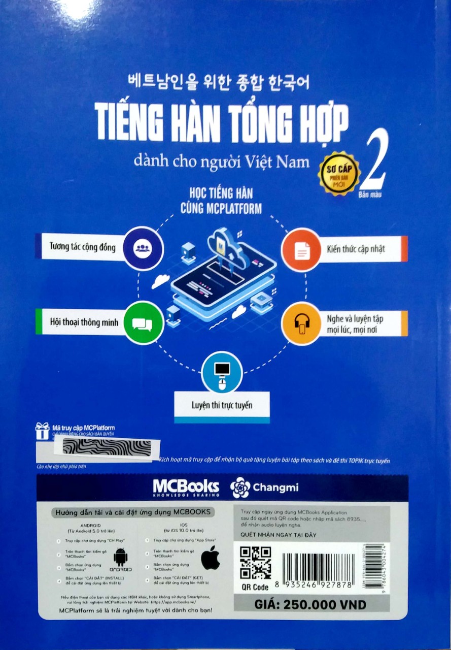 Combo Giáo trình tiếng hàn tổng hợp sơ cấp +SBT phiên bản màu