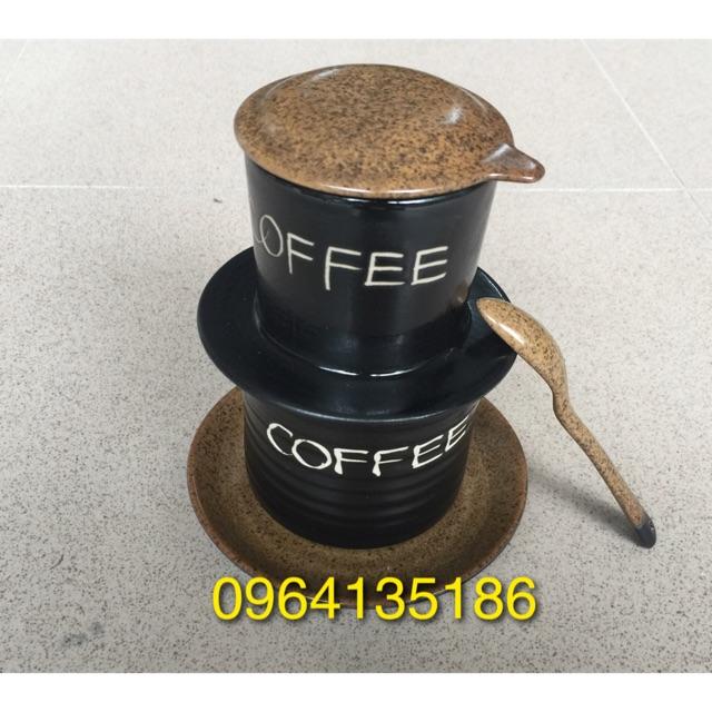 Phin cà phê eo thấp gốm sứ Bát Tràng