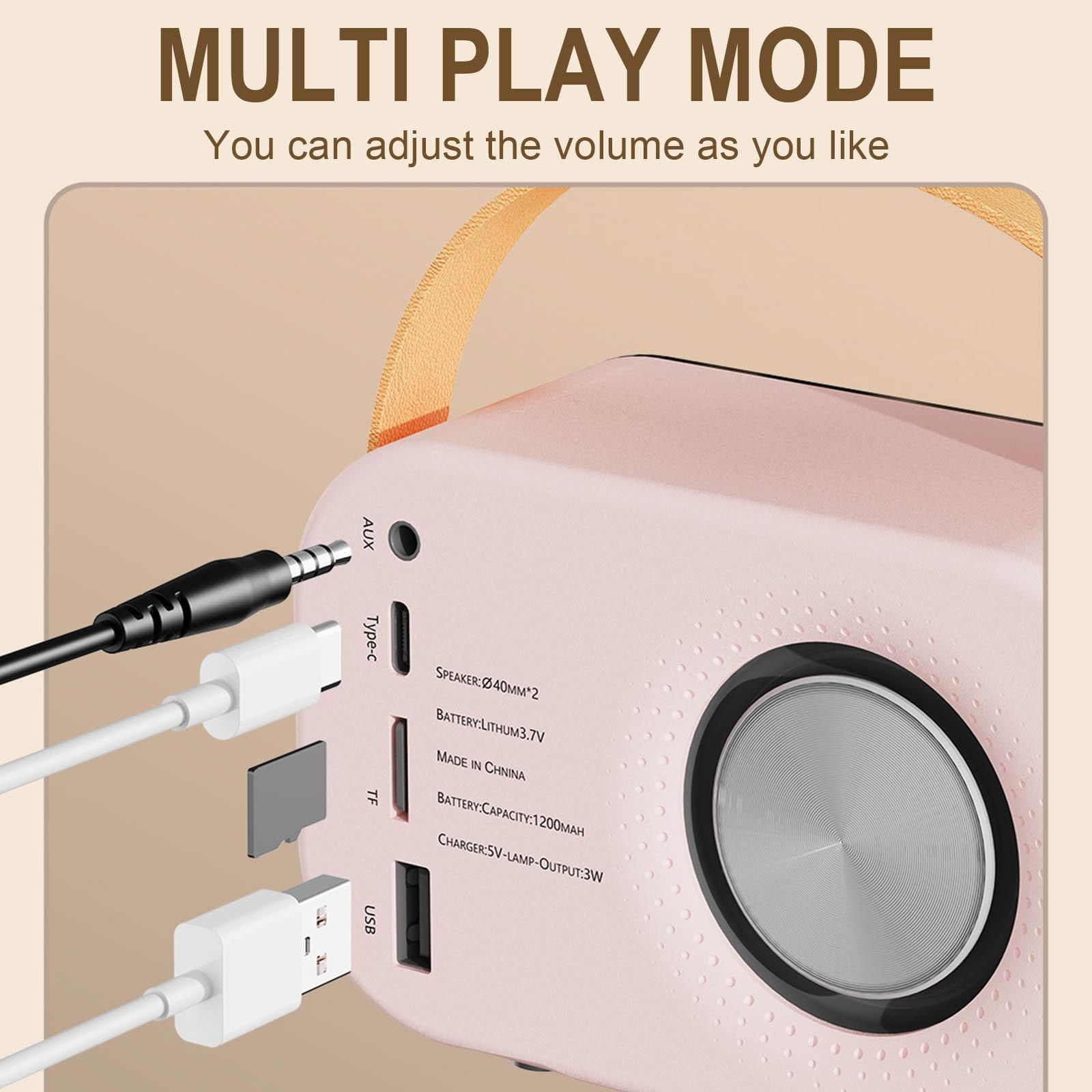 Loa bluetooth không dây retro trang trí retro trang trí nhà bếp cổ điển dễ thương người dùng phòng ngủ cho các thiết bị iOS Android Color: Pink Woofer Size/Full-Range Size: One Size