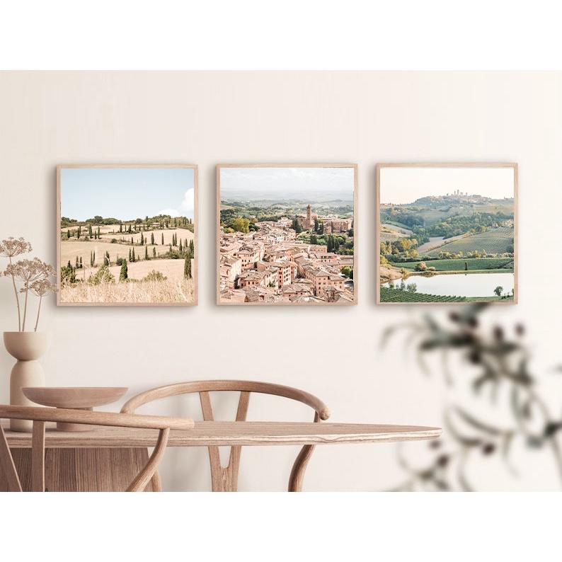 18 bộ 3 tranh thiên nhiên tranh treo tường canvas, có tặng đinh móc đi kèm.
