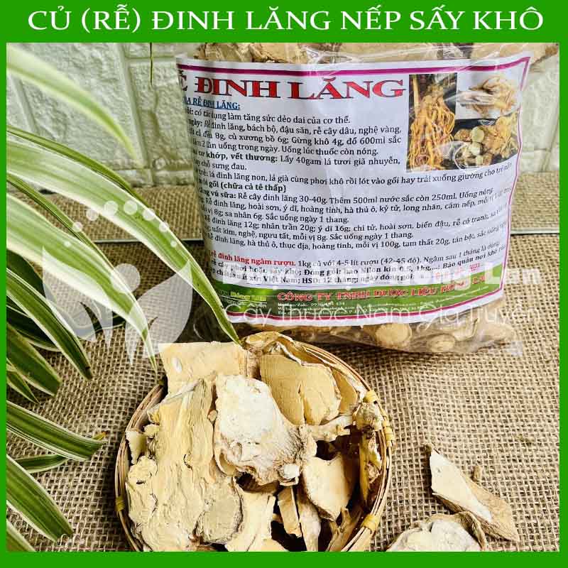 [THƯỢNG HẠNG] 500g Củ (Rễ) Đinh Lăng nếp lá nhỏ sấy khô loại 1 - (loại to, thơm, ngon không chất bảo quản)