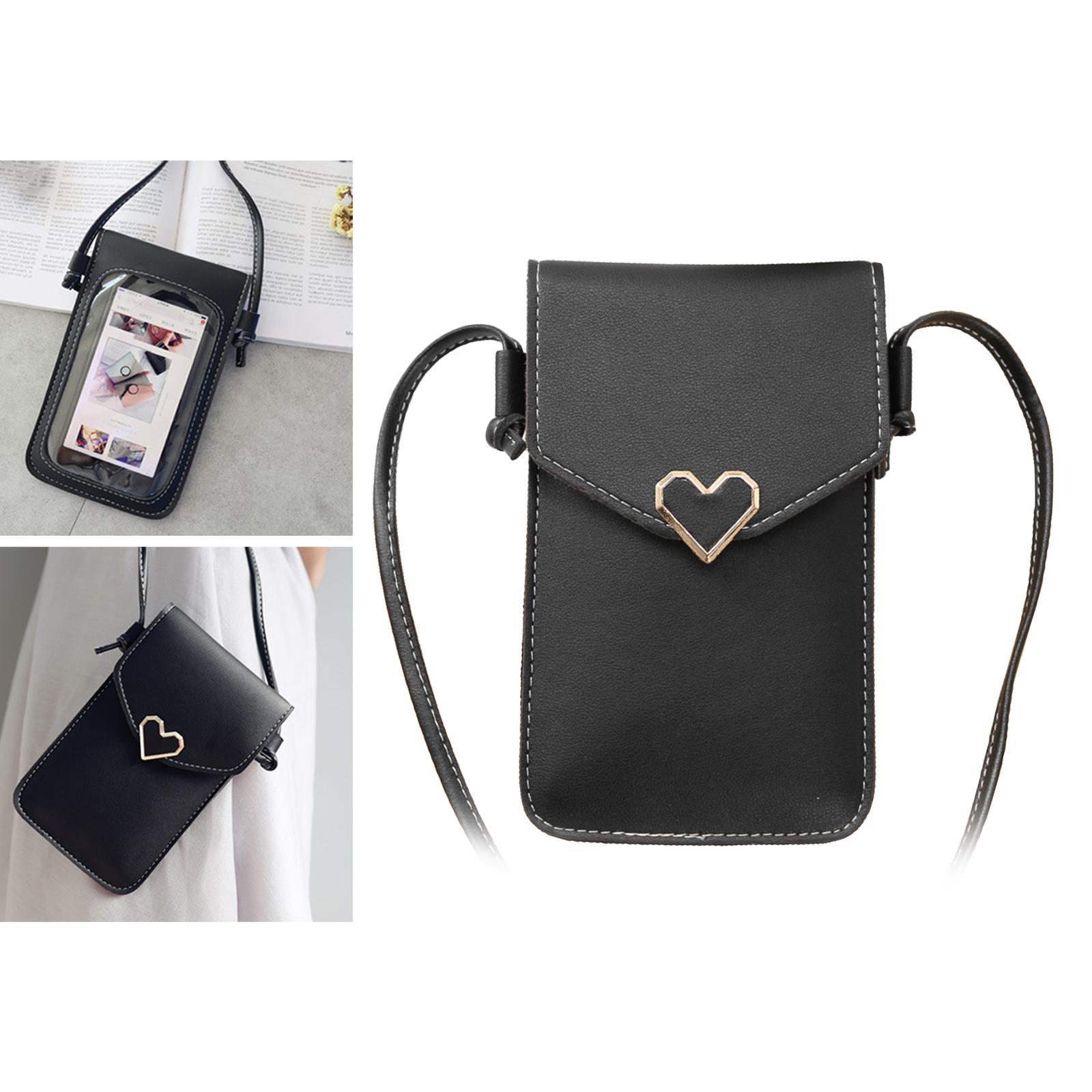 Transparent touch screen handbags card holder black
