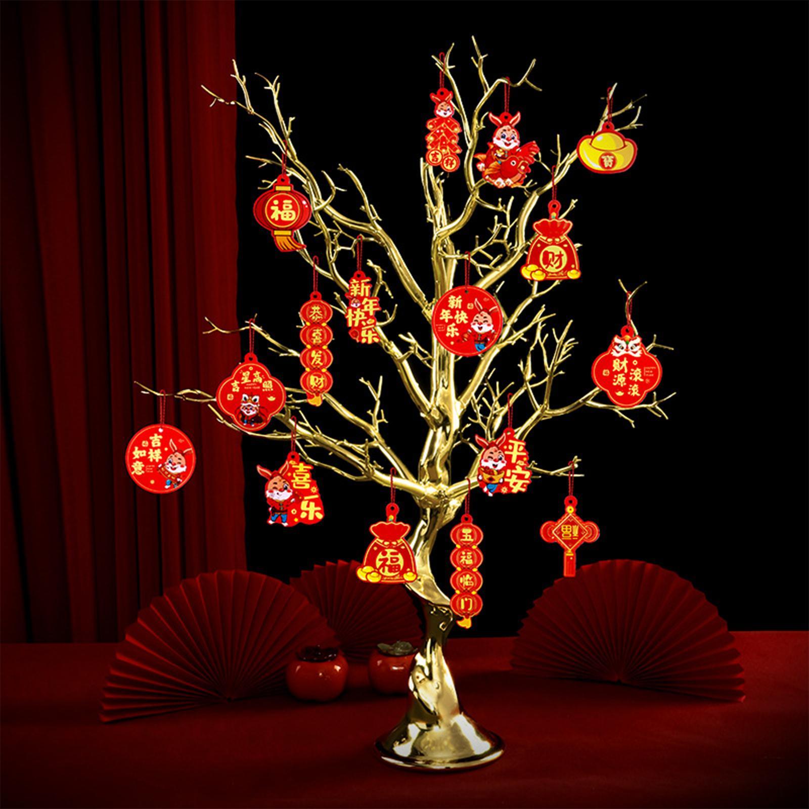 Chinese New Year Decoration Artificial Bonsai Charm Pendants Home Decor