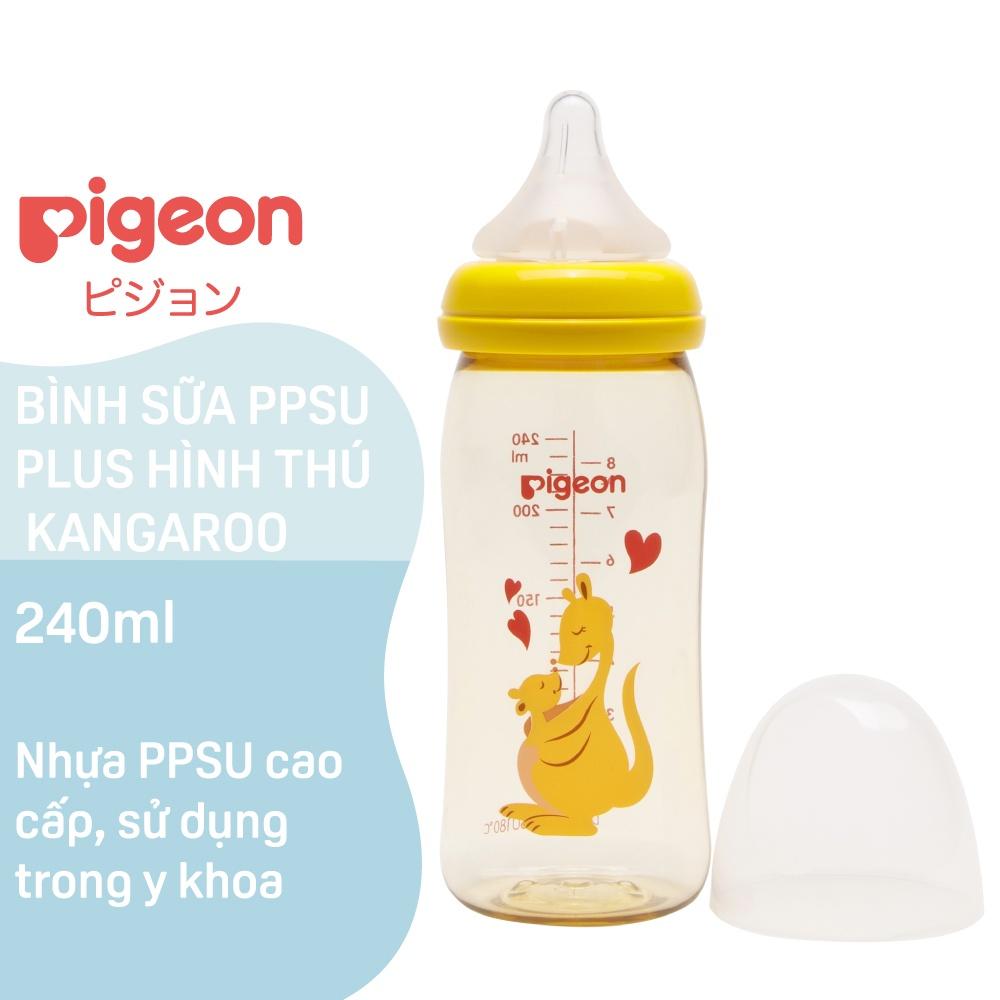 Bình Sữa PPSU Plus Pigeon Hình Thú Kangaroo 160ml/240ml