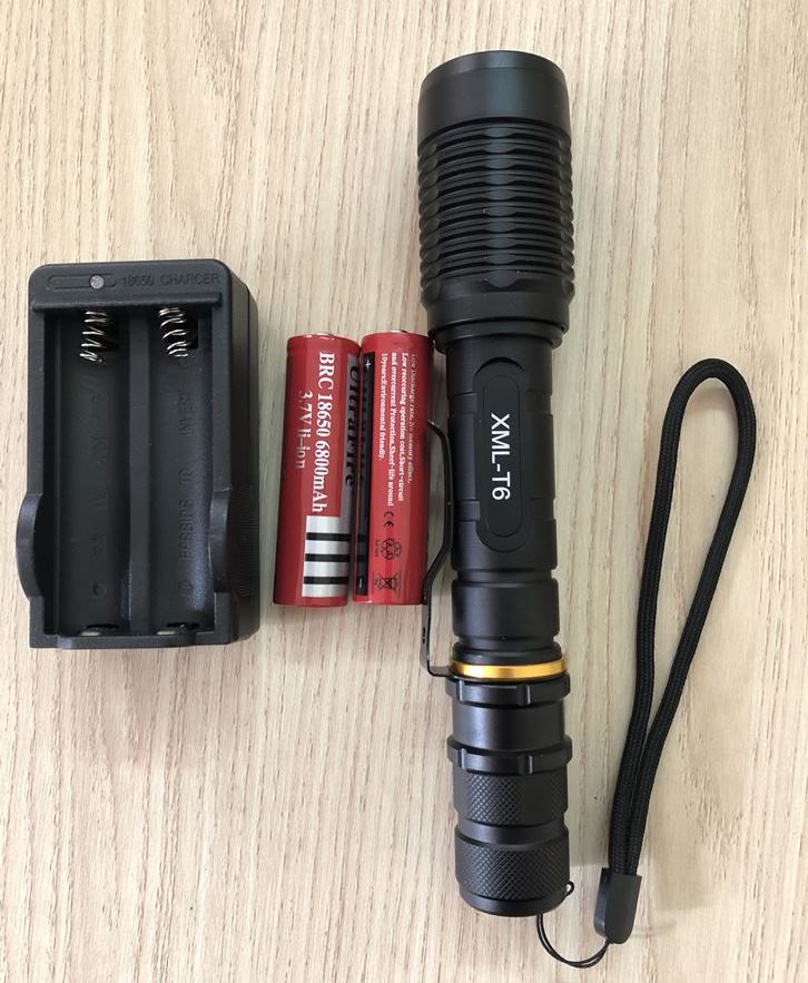 Đèn Pin Siêu Sáng XML-T6 Cao Cấp Hợp Kim Chống Nước Pin Có Thể Sạc Lại Hộp Full Box- MINIIN Chính Hãng