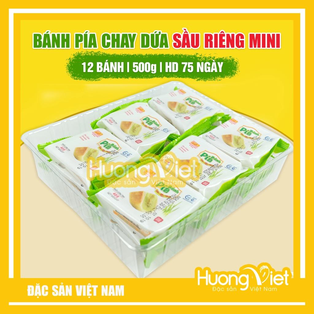Bánh pía chay dứa sầu riêng mini, bánh pía không trứng Tân Huê Viên 500g, đặc sản Sóc Trăng