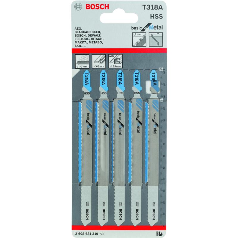Bộ 5 lưỡi cưa lọng cho sắt T 318 A - 2608631319
