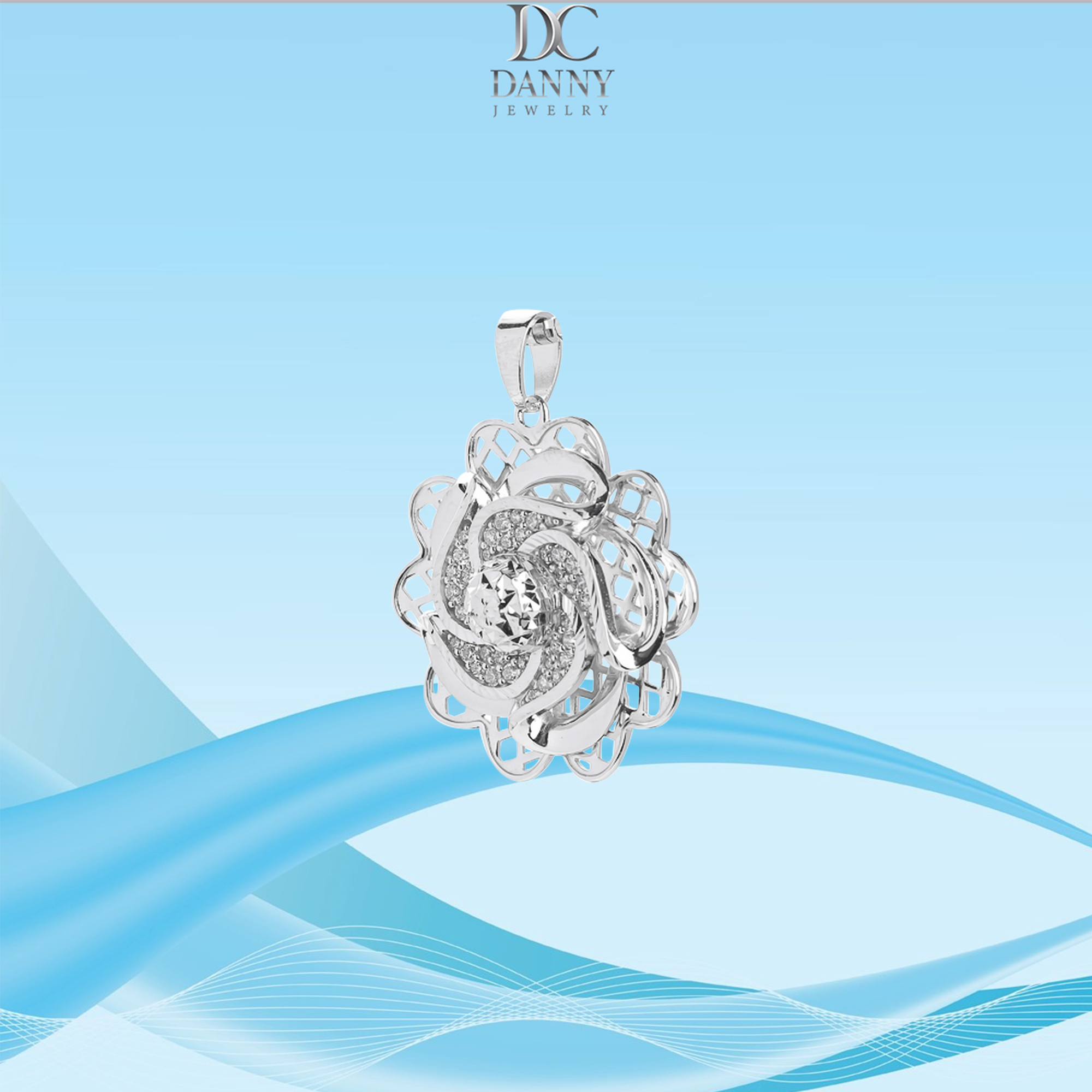 Mặt Dây Chuyền Nữ Bạc 925 Danny Jewelry Xi Bạch Kim DI4GZ028