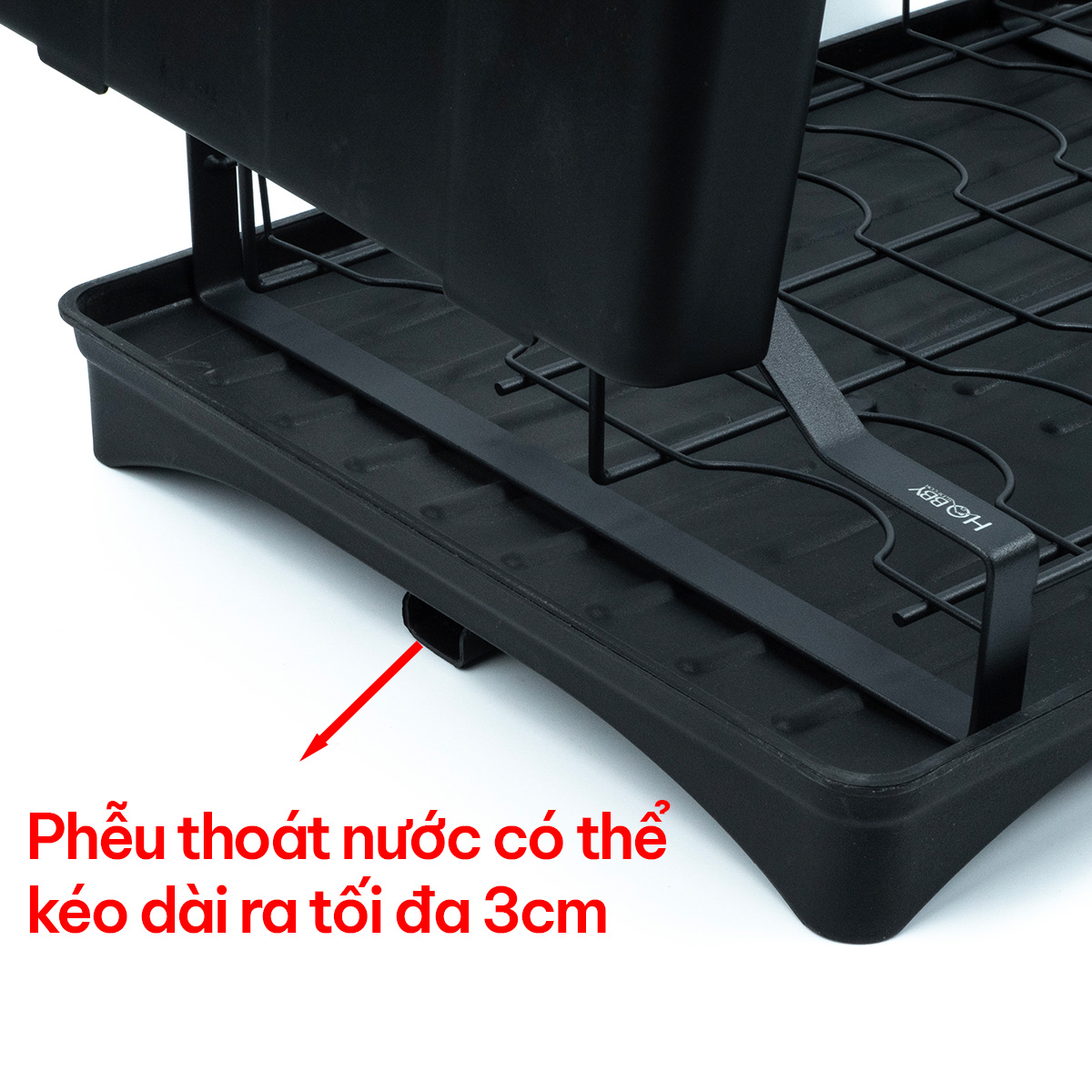 Kệ chén 2 tầng đa năng 3 trong 1 sơn đen Hobby home decor KC6