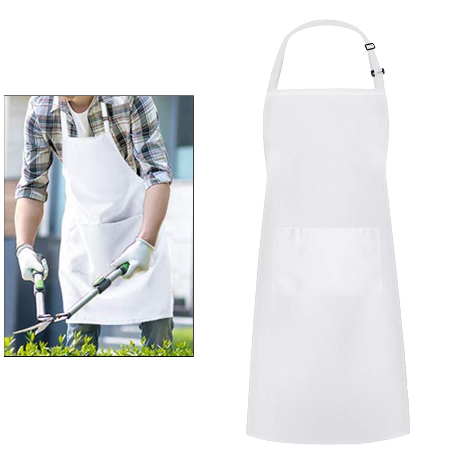 2X Men Women Cooking Apron with Large Pocket Baking Cooking Kitchen Apron White