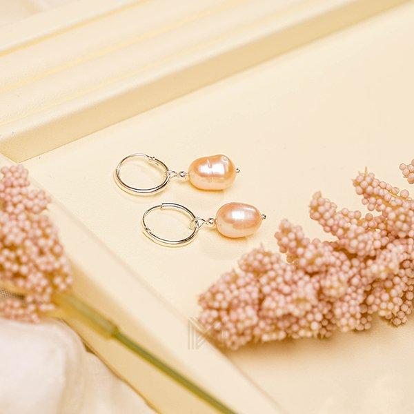 Bông tai Bạc 925 đính Ngọc Trai Minimal Millenne Paris MLER1141