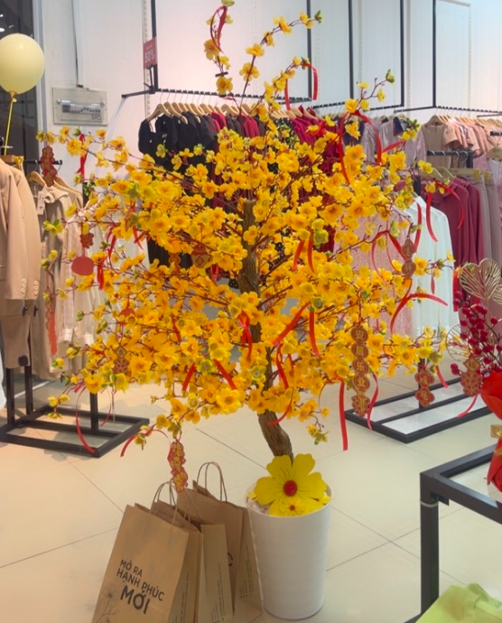 Cây hoa đào giả - Cây mai giả - Size từ 140cm đến 200cm - Cây giả, hoa lụa Decor trang trí nhà cửa