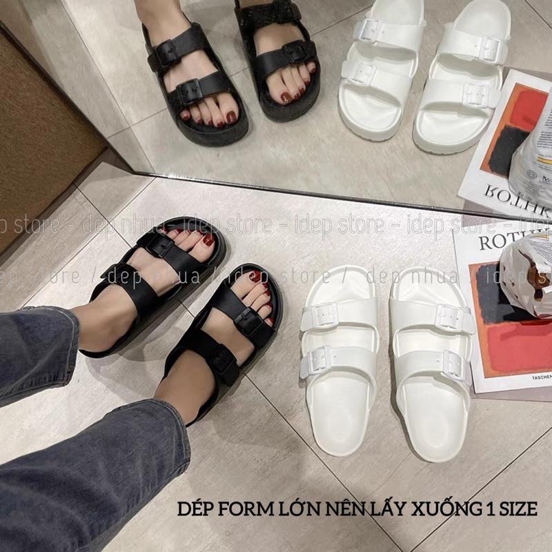Dép nam nữ 2 Quai ngang 2 khuy siêu nhẹ đi mưa chống nước iDÉP- DL165