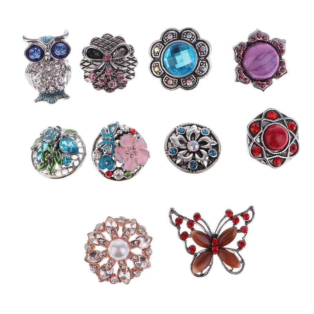 10x mix styles snap buttons 18mm jewelry making Interchangeable snap charms