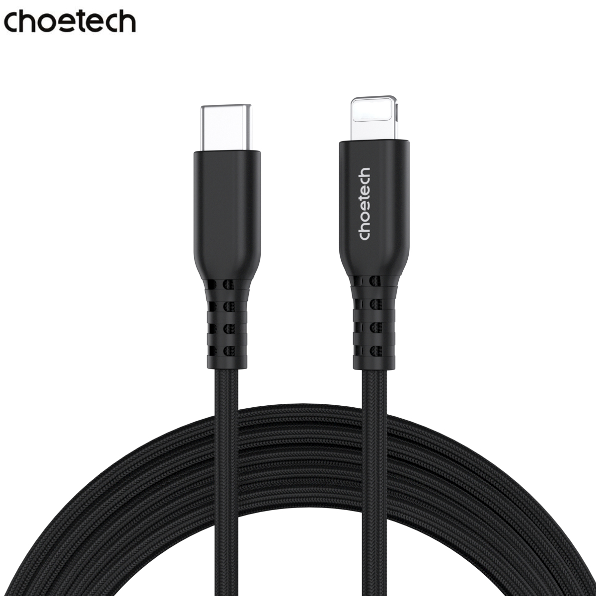 Cáp sạc nhanh và truyền dữ liệu Type C to iP Choetech XCL-1021 công suất 20W dài 1m8 - Hàng chính hãng
