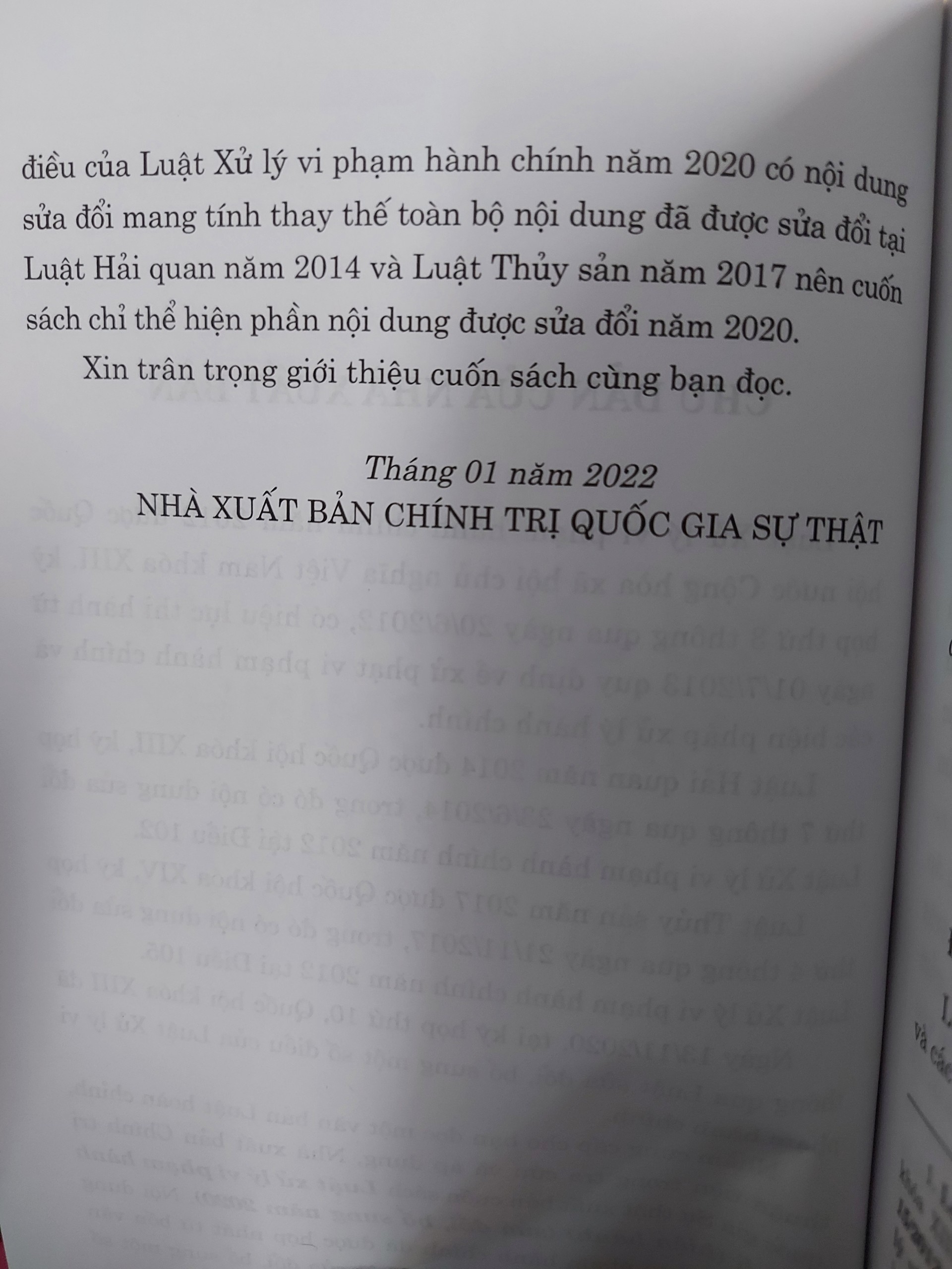 Luật Xử Lý Vi Phạm Hành Chính (Hiện Hành) (Sửa Đổi, Bổ Sung Năm 2020)