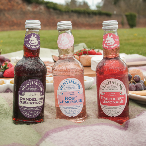 Fentimans Tonic Water Vị Mâm Xôi Raspberry Lemonade 275ml (12 Chai / Thùng)