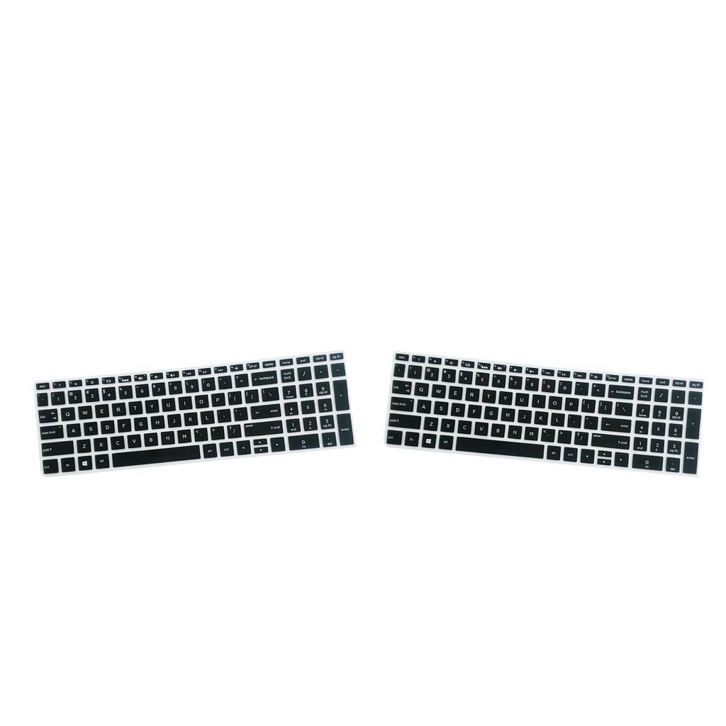 2x Soft Silicone Laptop Keyboard Skin Protector Cover for 15.6" BF Black