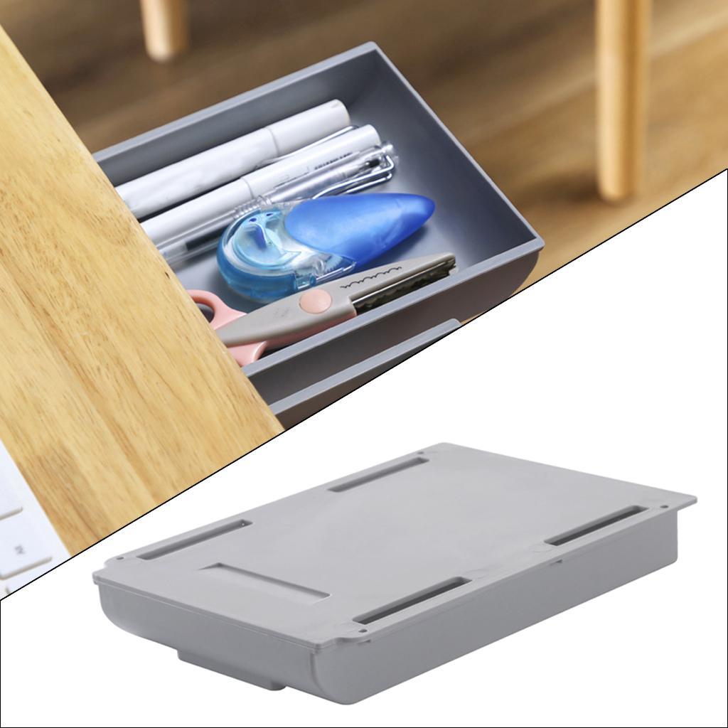 Slide Out Under Desk Drawer Organizer Stand Under-The-Table Drawer White L