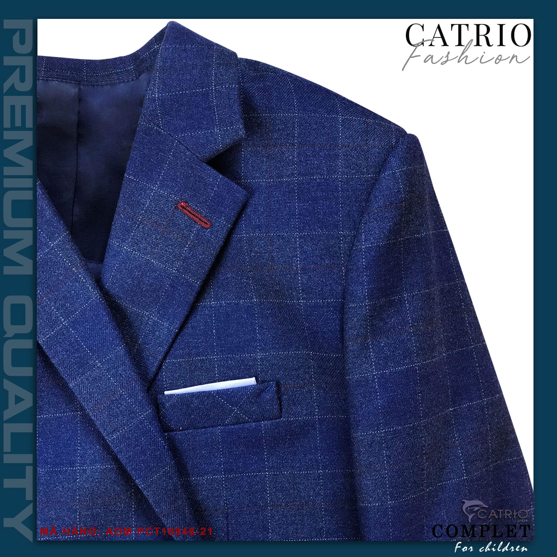 ÁO VEST BÉ TRAI CATRIO 18946/21 LÀ ÁO ĐỜ MI TRẺ EM từ 8 tuổi đến 12 tuổi phù hợp ngày lễ tết, tiệc cưới thuộc BST quần áo complet veston trẻ em CATRIO mùa thu đông 2021