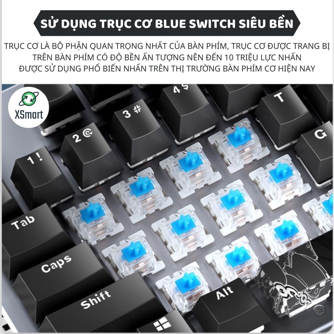 Bàn Phím Cơ Gaming Mẫu Mới XSmart K968 SUPER GAME 2021 Có 25 Chế Độ Led Đổi Màu Keycap Siêu Xịn, Tương Thích Máy Tính PC - Hàng Chính Hãng