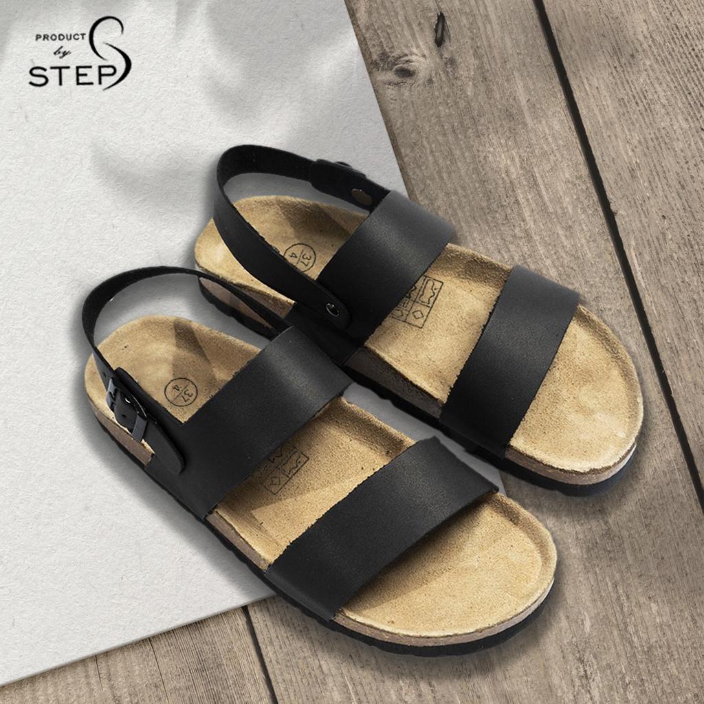Giày đế trấu Unisex Da quai đôi