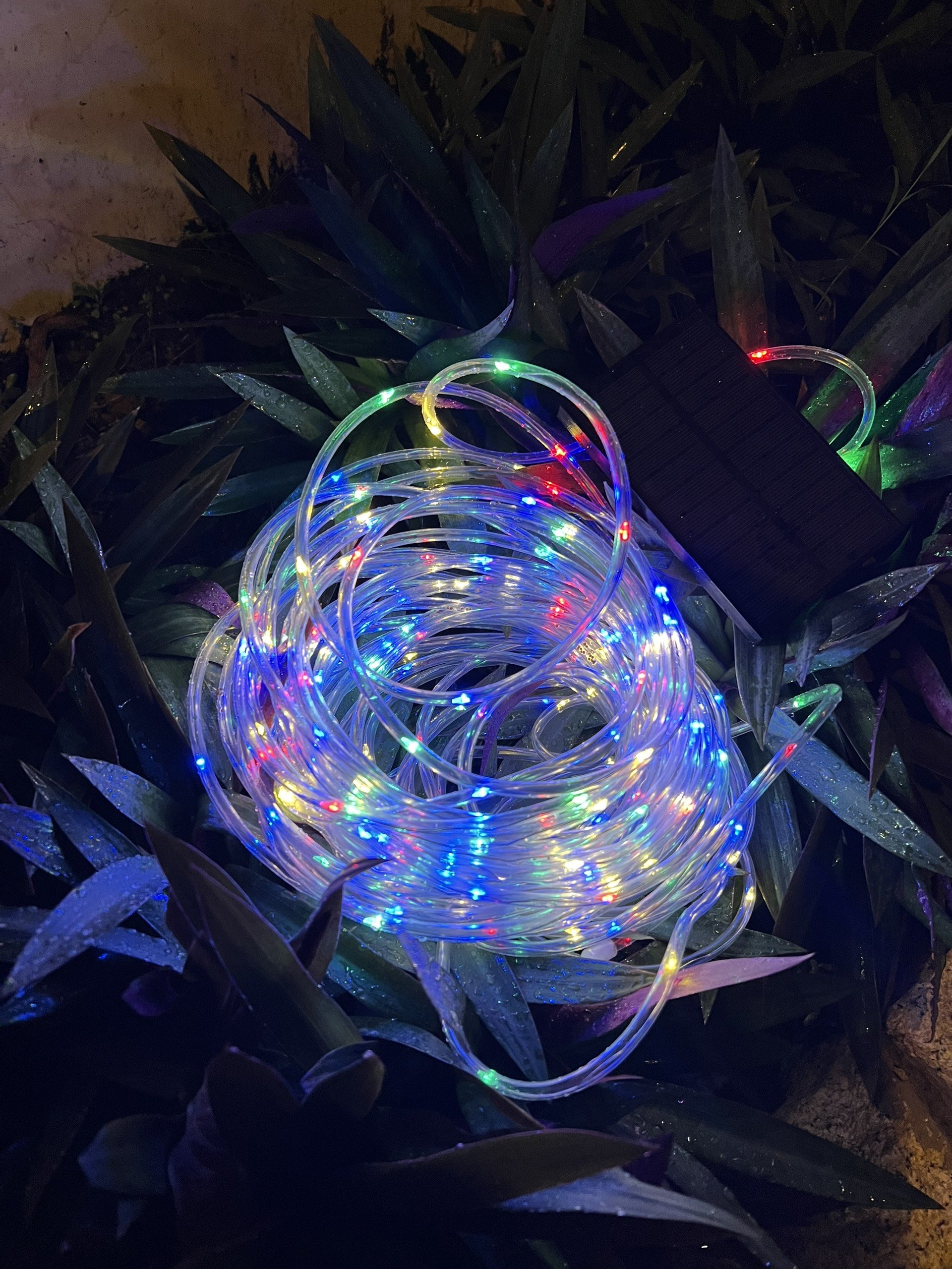 Dây led trang trí, led dây năng lượng mặt trời 7 màu dài 20m, chuyên trang trí lễ hội cây cảnh sân vườn, chống thấm nước an toàn dễ sử dụng