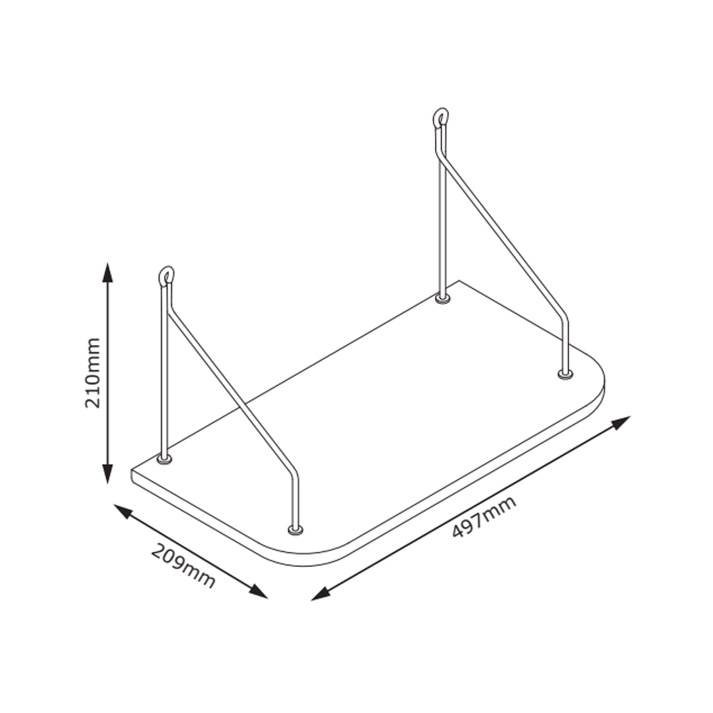 Kệ treo tường | JYSK Place Me| gỗ công nghiệp/ thép | màu xanh | R50xS21xC21cm