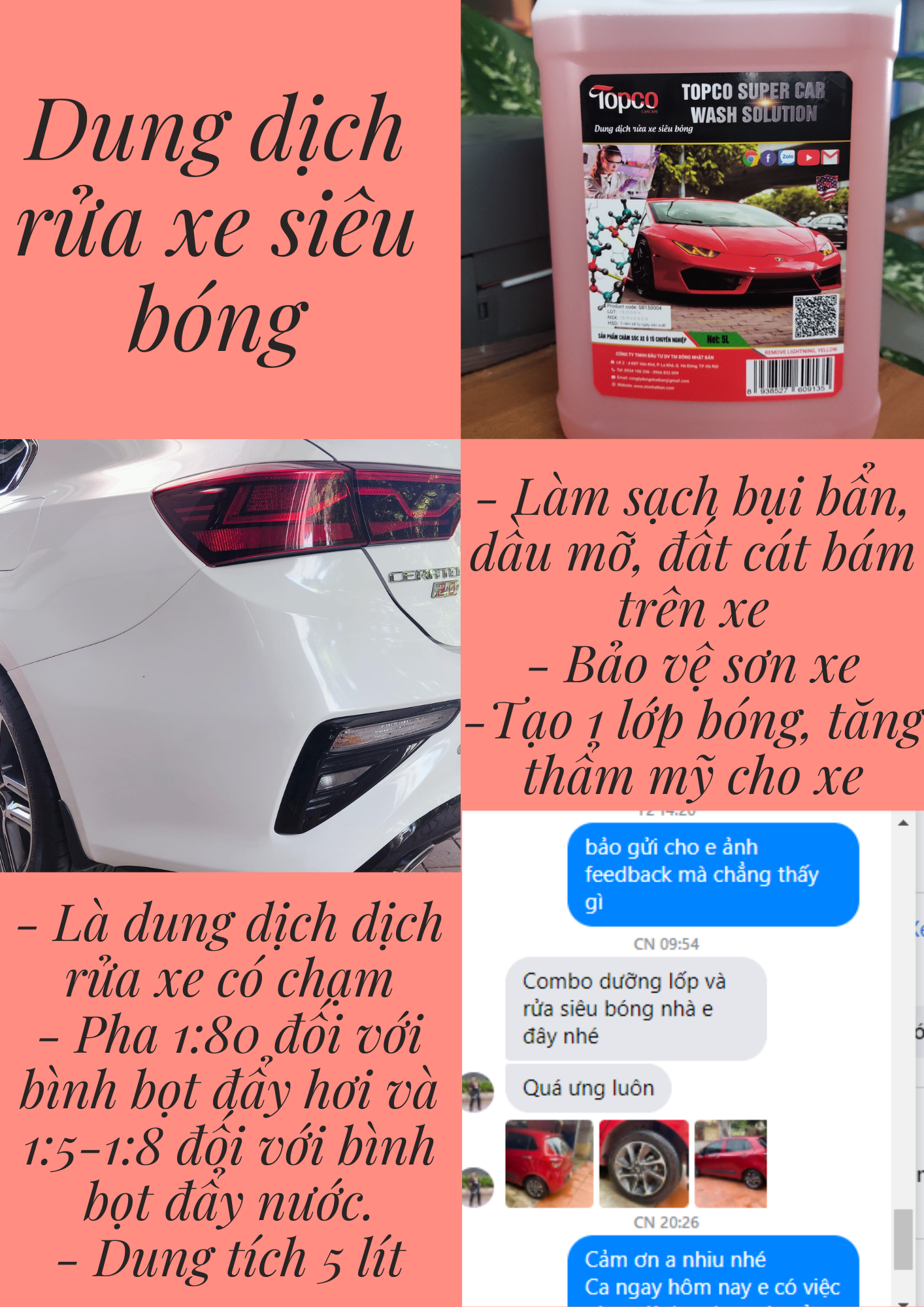 Dung dịch rửa xe siêu bóng