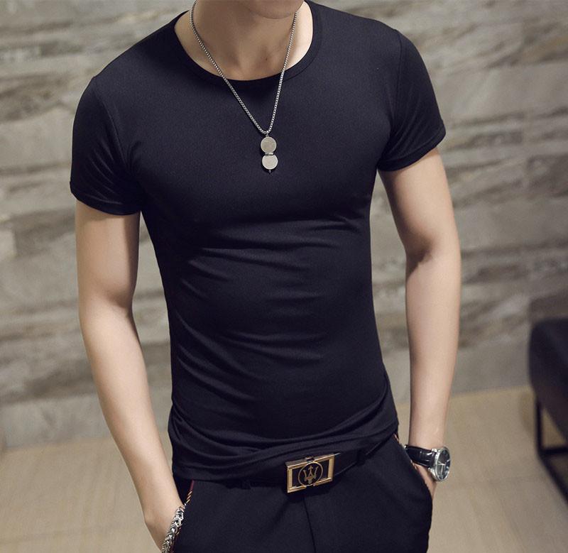 Áo phông nam tay ngắn cổ tròn chất cotton thun lạnh mềm, mịn , dáng body