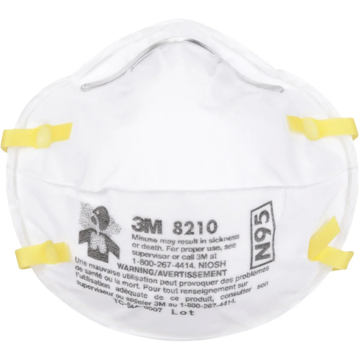 Khẩu trang chống bụi mịn 0.3 micromet và phòng độc chuẩn NIOSH N95 3M 8210 - chống lây lan virus, vi khuẩn, bảo vệ hô hấp