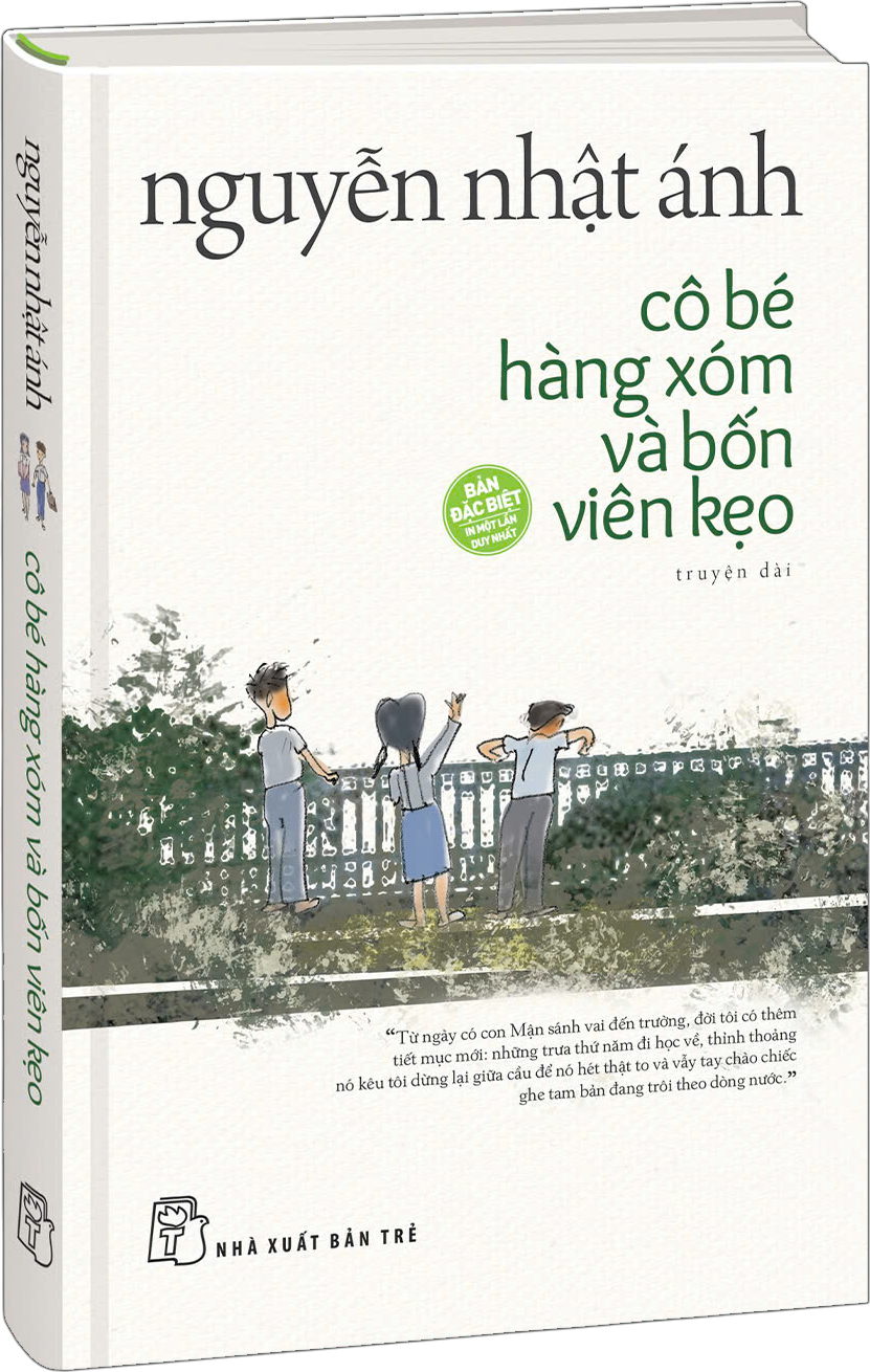 Sách Nguyễn Nhật Ánh - Cô Bé Hàng Xóm Và Bốn Viên Kẹo - Bìa Cứng - Tặng Kèm Random 1 Trong 4 Mẫu Bookmark + Sticker + Sổ Vẽ