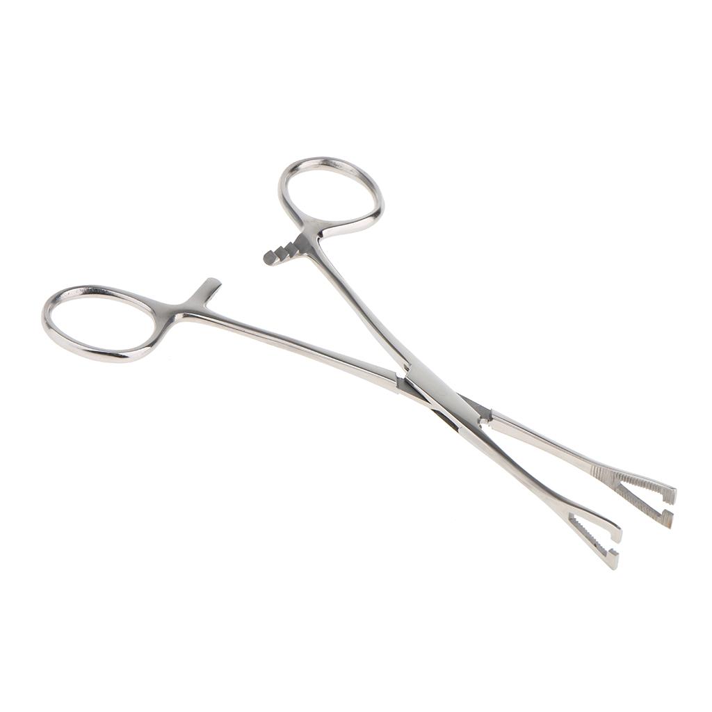 2pcs 6" Stainless Steel Slotted Triangle Forceps Body Piercing Septum Clamp